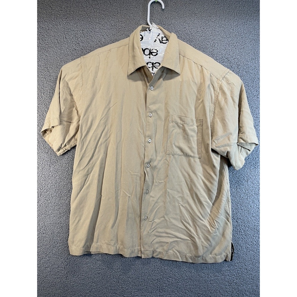 Neiman Marcus Tan Button Up Dress Shirt Men's XL